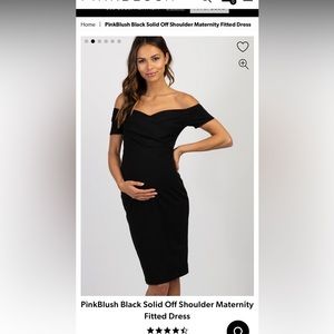 Strapless fitted maternity dress